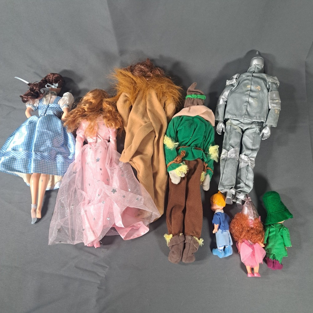 VTG Wizard of Oz Doll Lot Dorothy‎ Scarecrow Tin Man Lion Glinda Munchkins - Picture 2 of 6